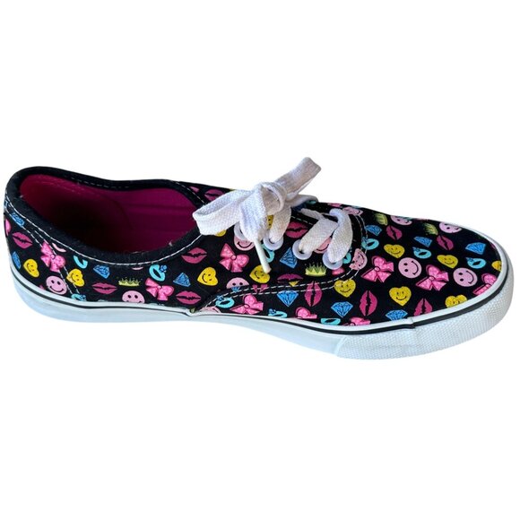 US Sports Emoji Theme Canvas Lace-up Sneakers Women's Size 8 - Picture 4 of 16